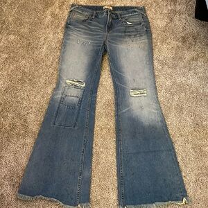 Free people patchwork distressed flares 31